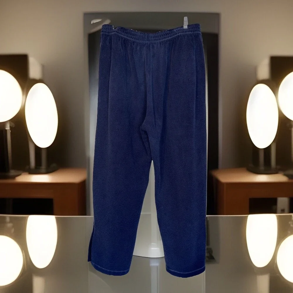 Yeezy Gap Sweatpants Men Large Navy Blue Fleece‎ Pockets Zip Ankle Elastic Waist